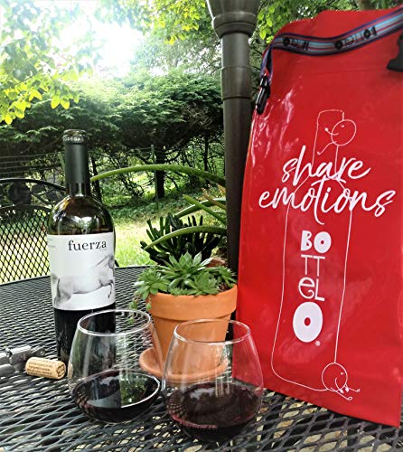 Bottelo Premium Style Reusable, Protective Bottle Transport Bag in Red, 2-Pack